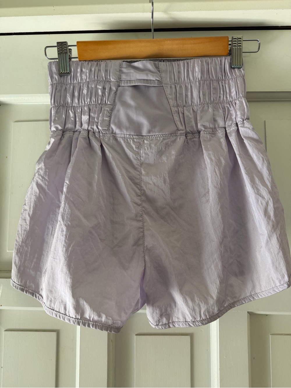 FP Movement by Free People Lavender High-Rise Athletic Shorts with Smocked Waist - Picture 3 of 3